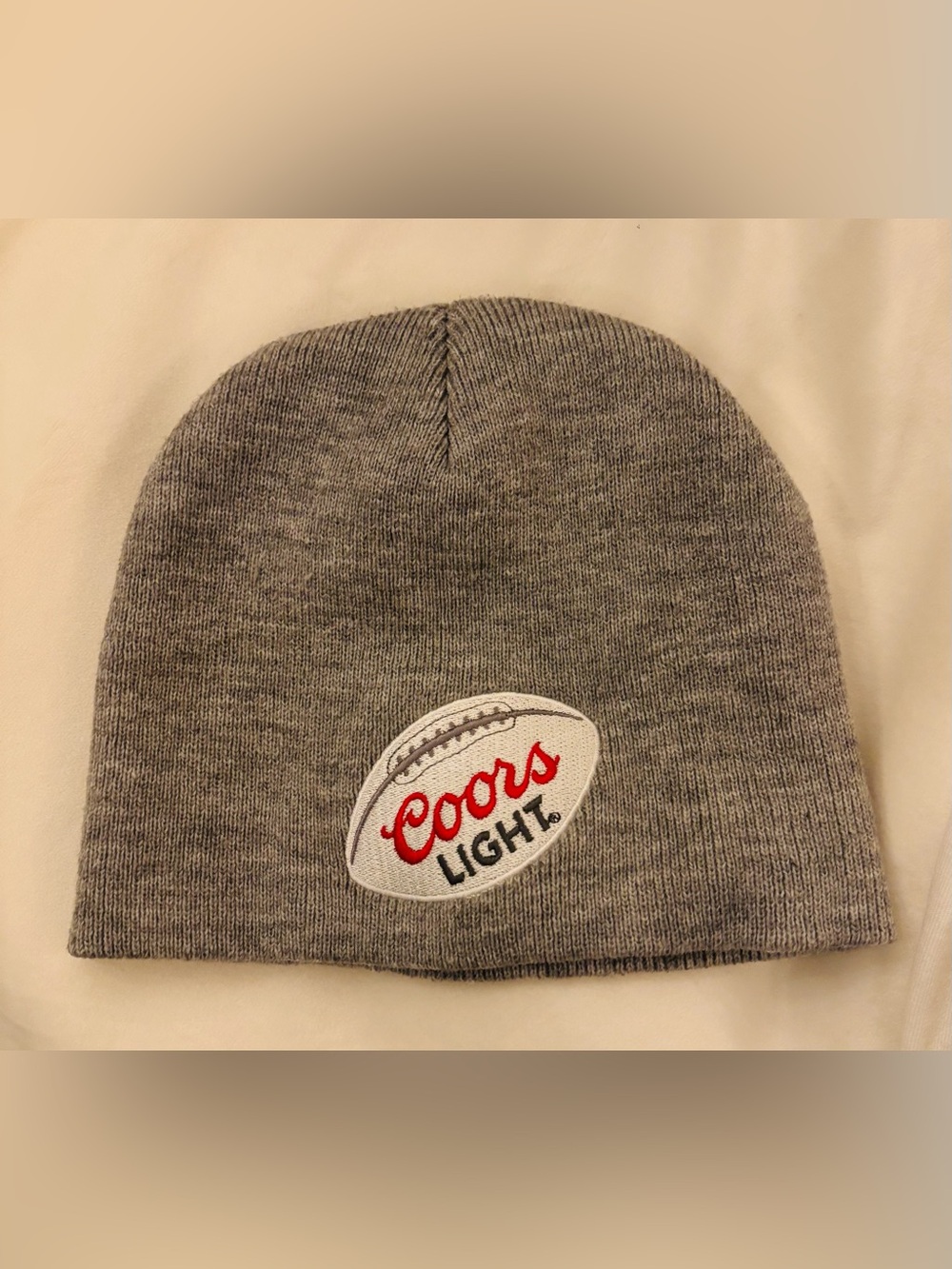 Coors Light Gray Knit Beanie Hat